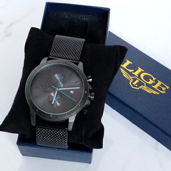 New w/Box Men's Stainless Steel Luxury Watch - Picture 6 of 7